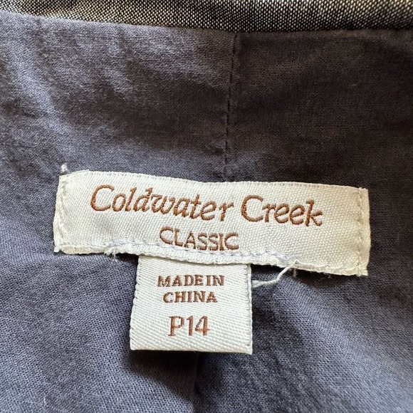 Coldwater Creek classic chambray jacket with belt petite 14 - Picture 5 of 8